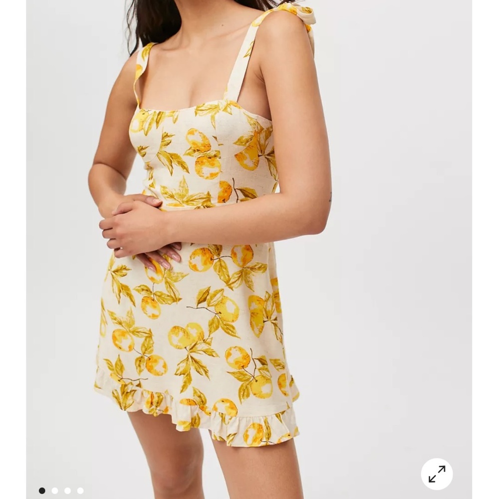Urban Outfitters Jolene Linen Tie-Shoulder Mini Dress Size M